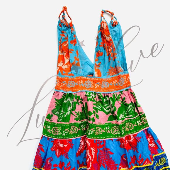 FARM RIO Mixed Lace Garden Midi Dress NWT - Picture 10 of 13